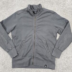 American Giant Jacket Mens Large Gray Moto Full Zip Heavy USA Minimalist Sweater